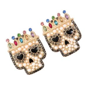 Bejeweled sugar skull earrings dia de los muertos